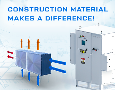 El material de construcción hace la diferencia! Los intercambiadores de calor Triol están fabricados en acero inoxidable.